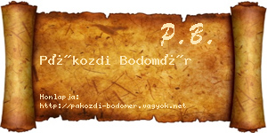 Pákozdi Bodomér névjegykártya